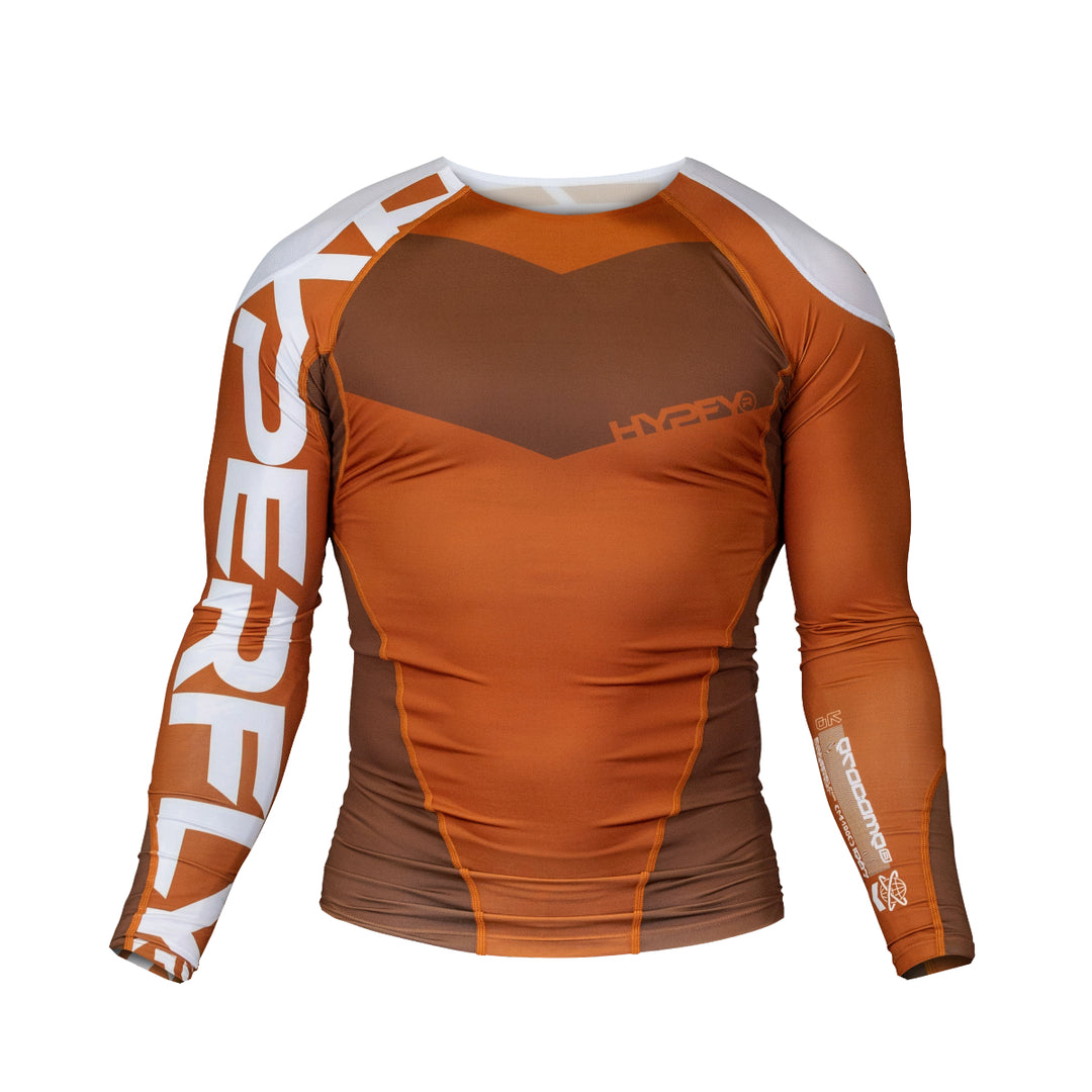 Brown Supreme Edge Ranked Long Sleeve Rash Guard