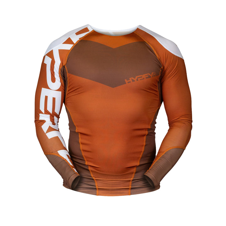 Brown Supreme Edge Ranked Long Sleeve Rash Guard