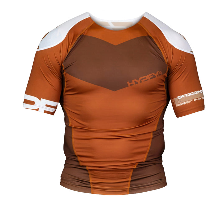 Brown Supreme Edge Ranked Short Sleeve Rash Guard