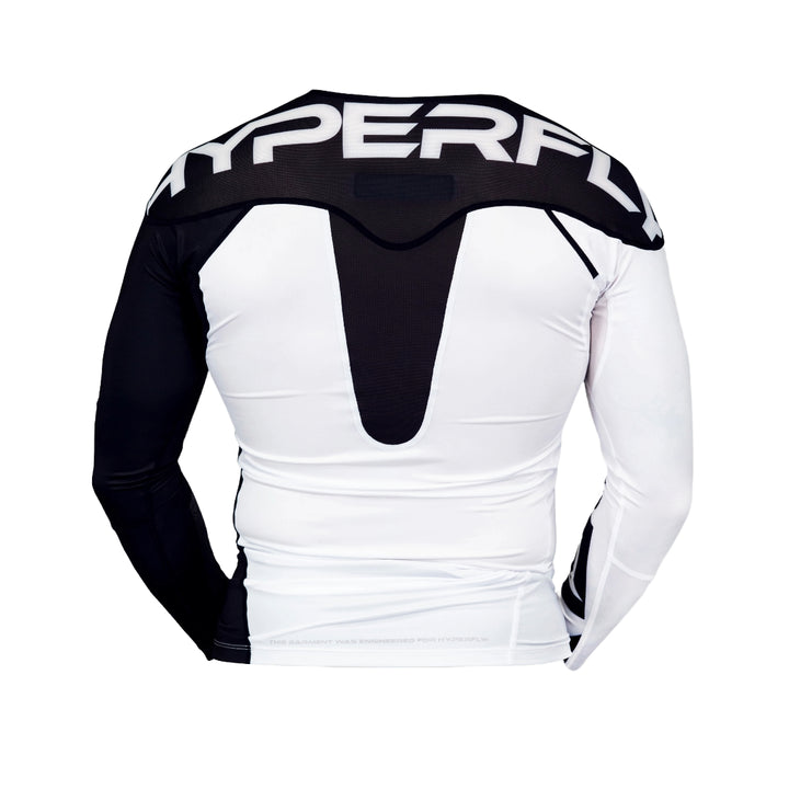 White Supreme Edge Ranked Long Sleeve Rash Guard