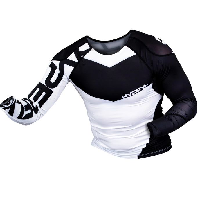 White Supreme Edge Ranked Long Sleeve Rash Guard