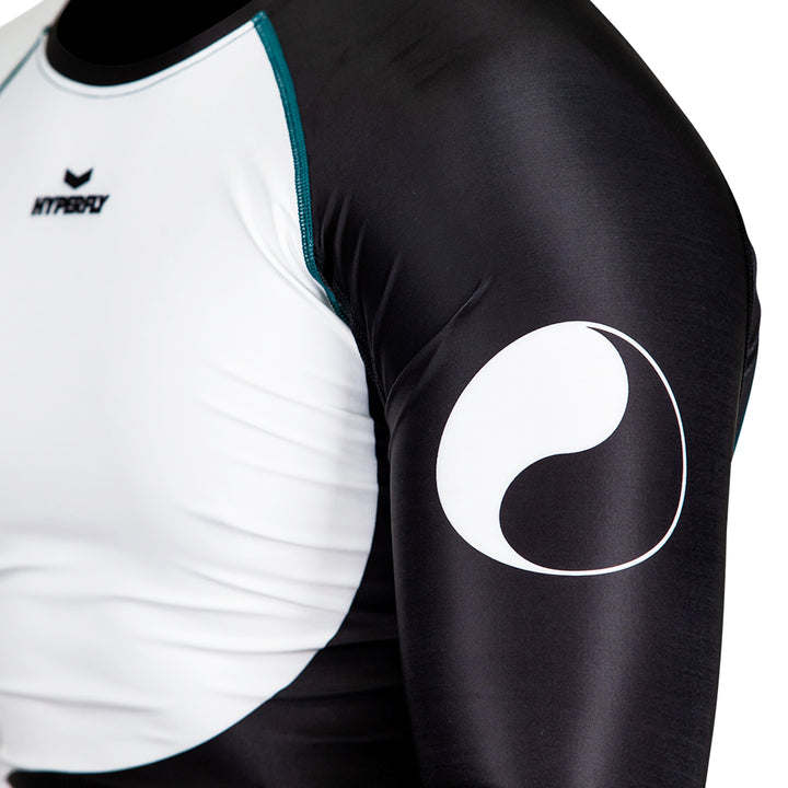 Black/White Hyperfly Yin & Yang Long Sleeve Rash Guard