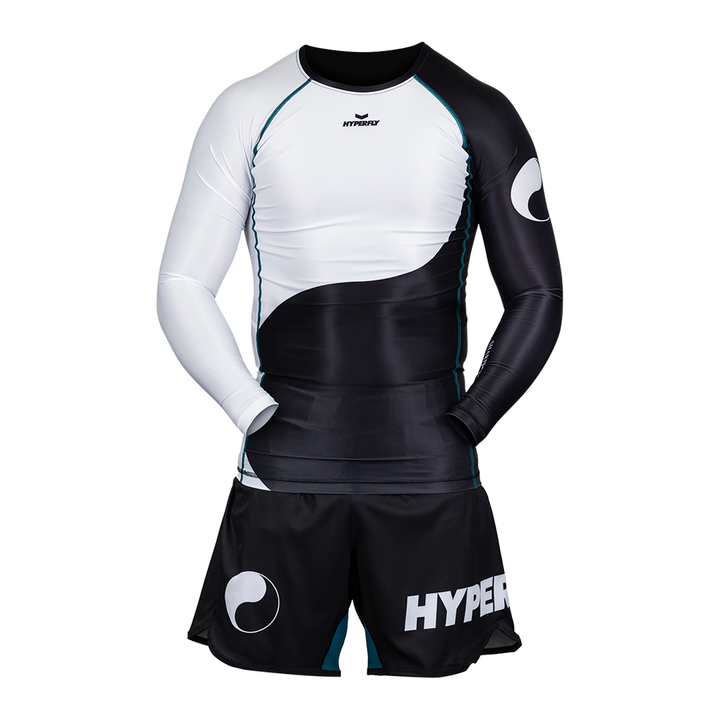 Black/White Hyperfly Yin & Yang Shorts